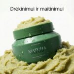 Kūno kremas ir šveitiklis su dumbliais ir matcha + Ekologiška MATCHA (100 g) ir šluotelė - Image 6